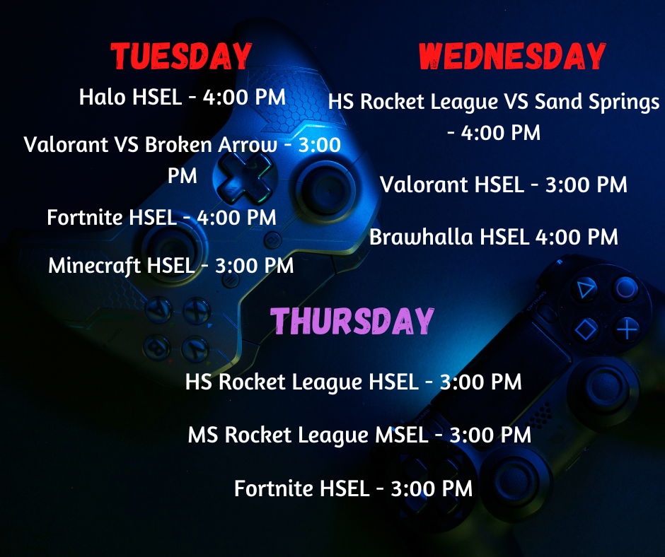 Esports Schedule: October 31st - November 4th