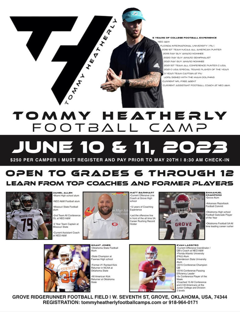 Tommy Heatherly offers  Football Camp