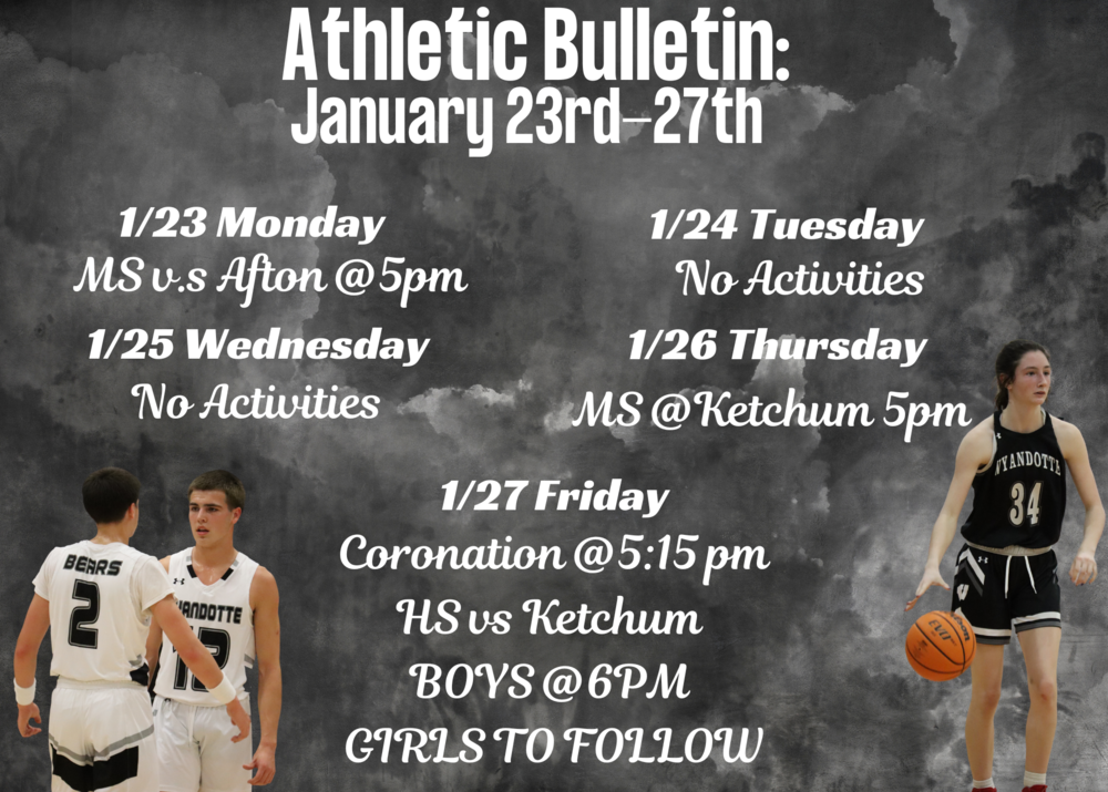 ATHLETIC SCHEDULE: JANUARY 23rd-27th, 2023