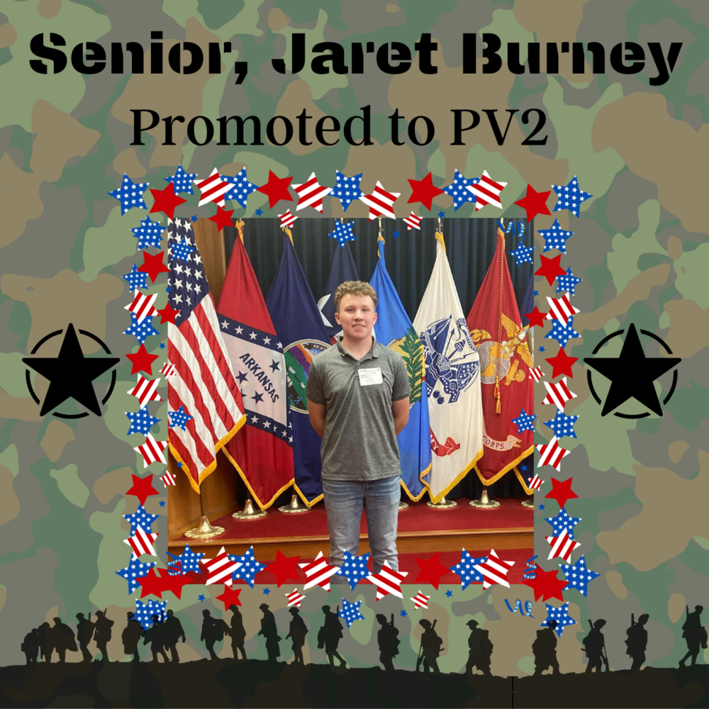Wyandotte Senior, Jaret Burney, is Promoted to PV2