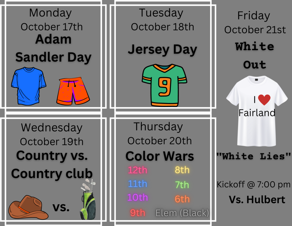 Homecoming Week:  October 17th-21st