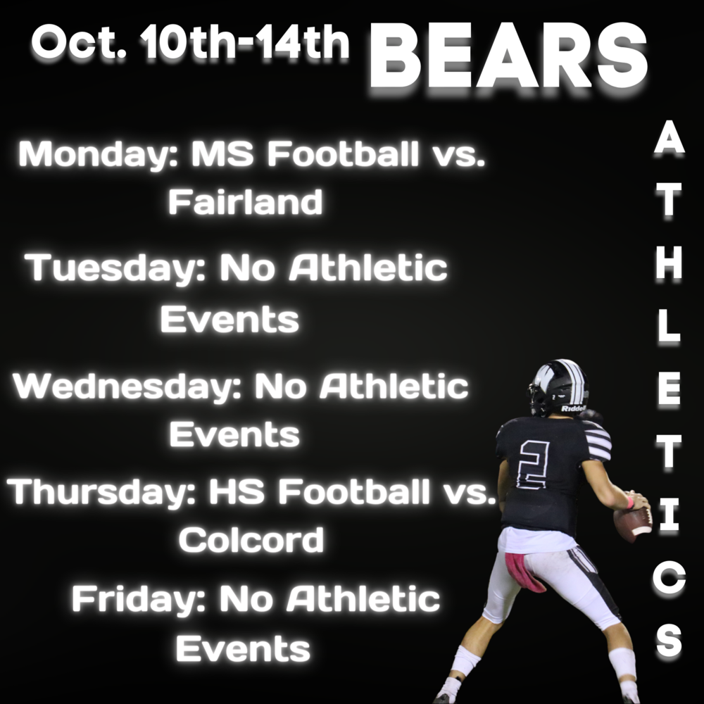 Athletic Schedule: October 10th-14th