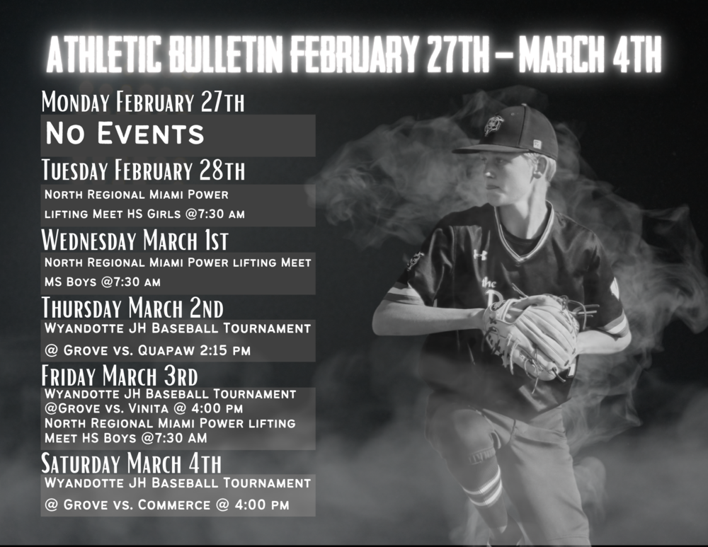Athletic Schedule: February 27th - March 4th