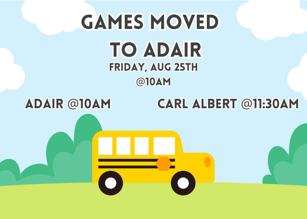 High school games moved to Adair